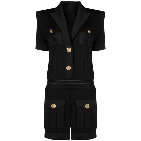Balmain - Peak Lapel Knitted Jumpsuit - FR 42